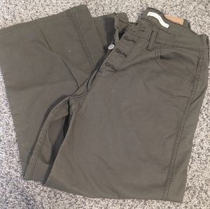 Levi's, army green mile high cropped wide leg, size 28